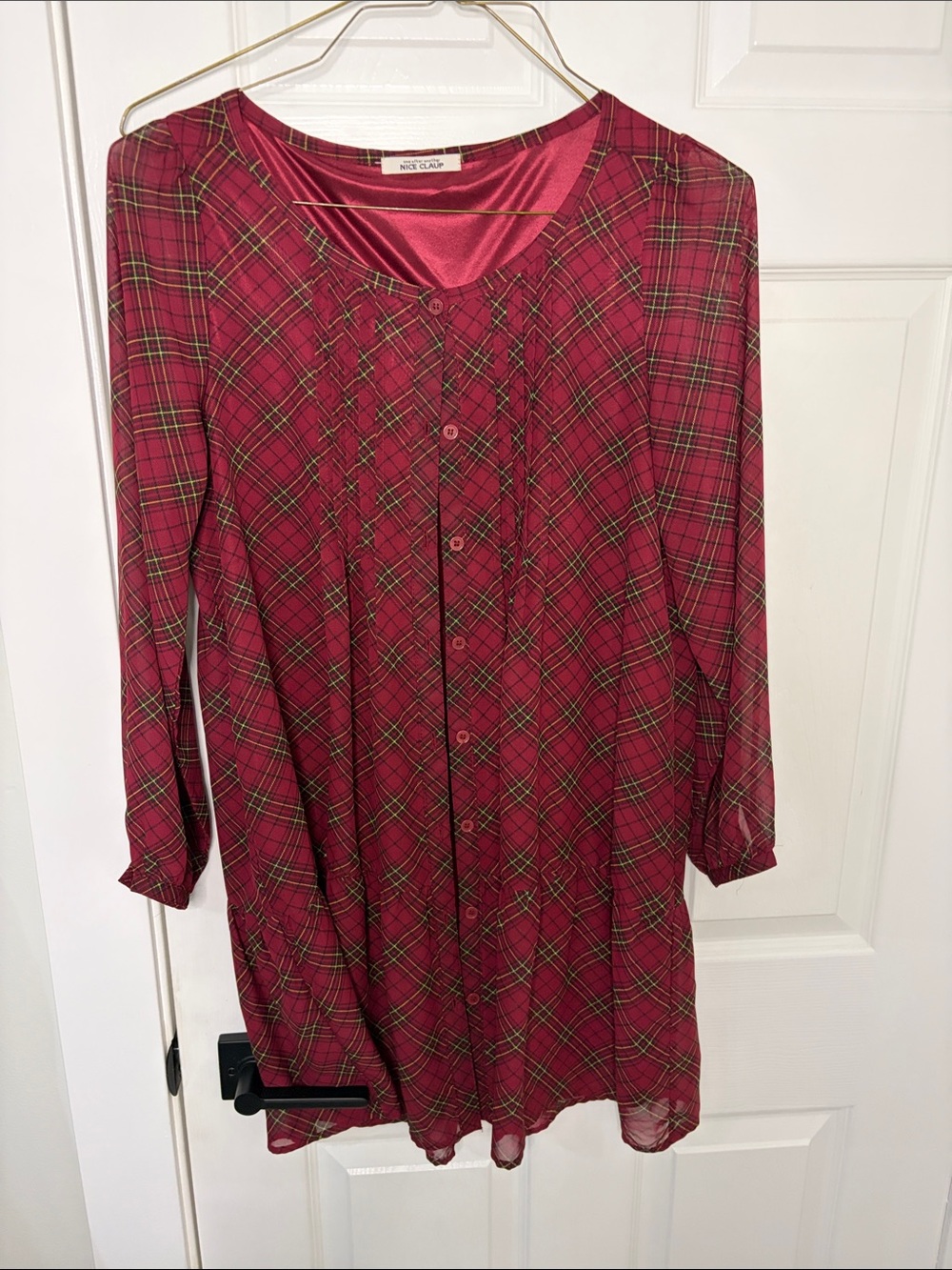 nice claup plaid dress - no size tag- ptp21